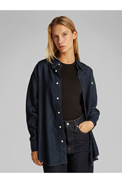 Calvin Klein Women Denim Rinse Long Sleeve Oversized Denim Shirt