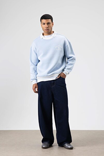 VAMOSCLO oversized Φούτερ με λεπτομέρεια κεντήματος στο λαιμό Baby Blue