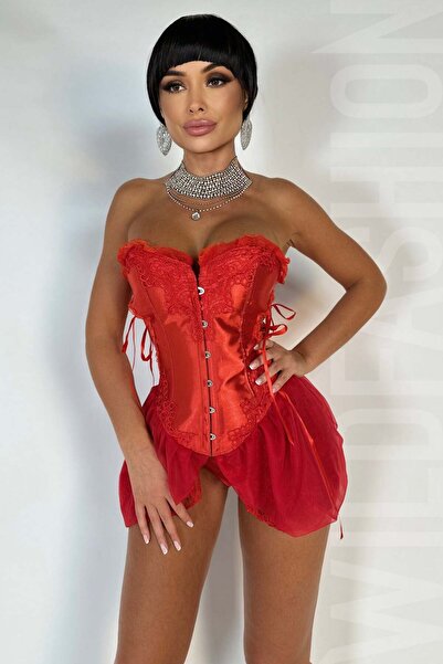 WildFashion Elegant corset with embroidery, lace and tulle D871-3