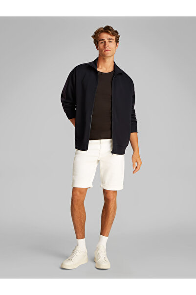 Calvin Klein Men Black Tape Zip Through Long Sleeves Sweatshirt