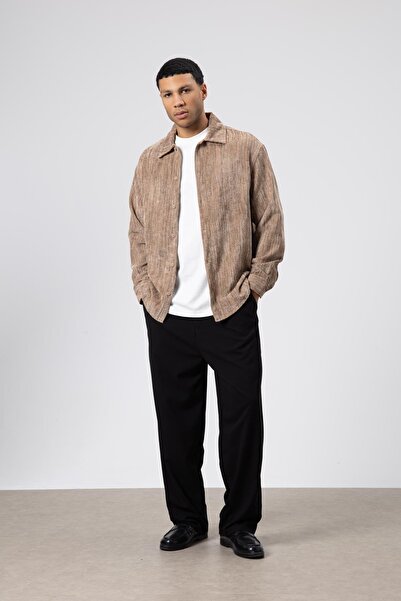 VAMOSCLO Oversize Textured Shirt Mink