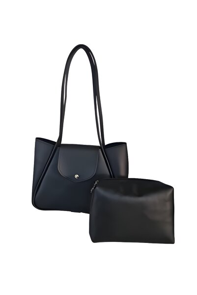 YMZBAG Geantă de mână și de umăr pentru femei, neagră, cu magnet