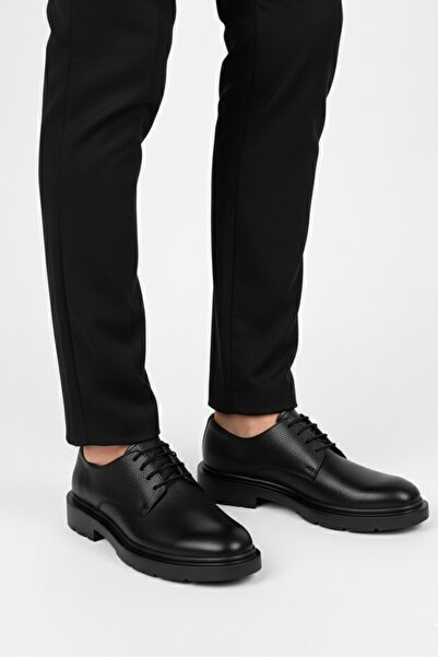 LUSIVE %100 Hakiki Deri Siyah Günlük Rahat Klasik Erkek Ayakkabı LUASS27AL0057