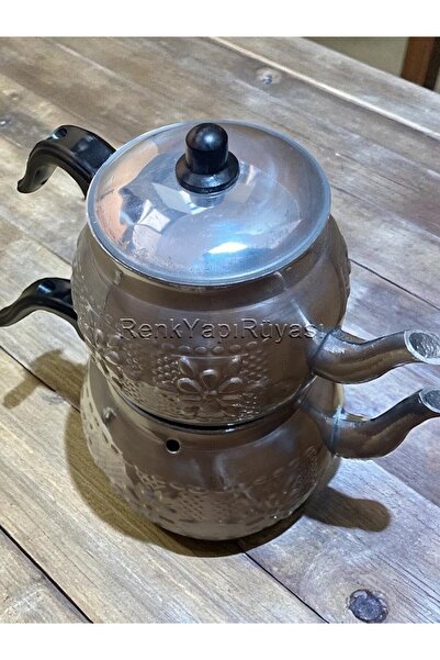 RENK YAPI RÜYASI Motif-Patterned Aluminum Teapot, Non-Spilling, Non-Dropping, Stylish Aluminum Teapot No:4