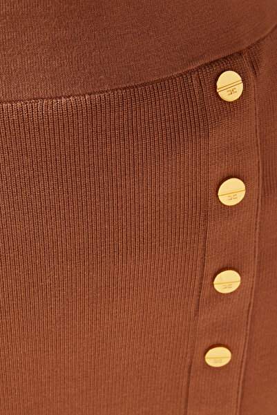 Elisabetta Franchi Triko Jewel Button Detaylı, Sofistike Midi Etek