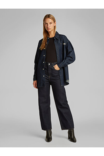 Calvin Klein Women Denim Rinse Long Sleeve Oversized Denim Shirt