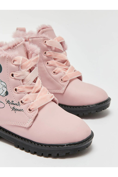 LC Waikiki LCW STEPS Pembe Minnie Mouse Baskılı Bağcıklı Kız Bebek Bot