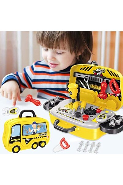 Generic JAWSEU 21pcs Children's Tool Box Set, Role Play Tool, Play Tool with Tool Bag, Toy Tool Box, Tool Ac