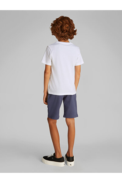 Calvin Klein Boys Bright White Good Level Regular Short Sleeve T-Shirt