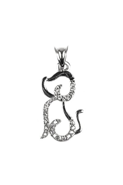 Bibilel Ασημένιο Μενταγιόν 925, Μοντέλο Σκύλου με Πέτρες