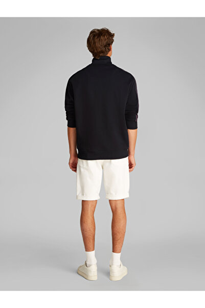 Calvin Klein Men Black Tape Zip Through Long Sleeves Sweatshirt