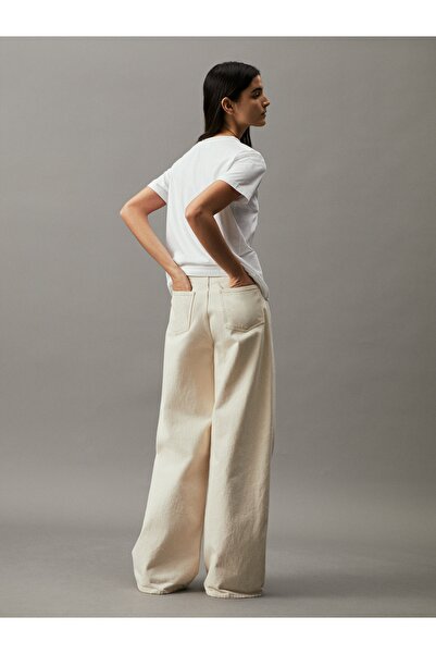 Calvin Klein Women Bright White Smooth Cotton Crew Neck T-Shirt