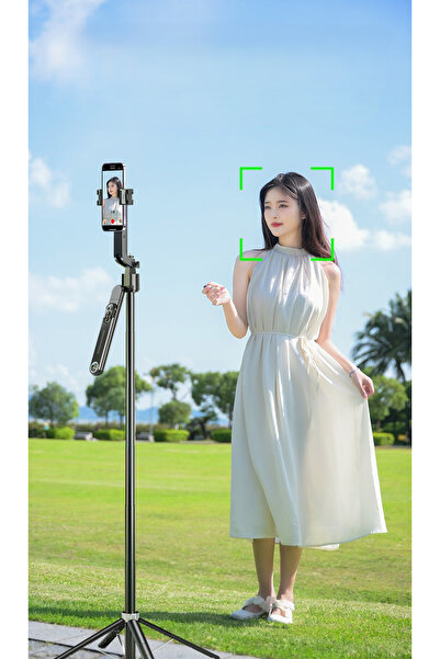 MATECHNO Çok Amaçlı 1.8 MT Uzunluk Tripod Kumandalı Video Selfie Tripod Telef...