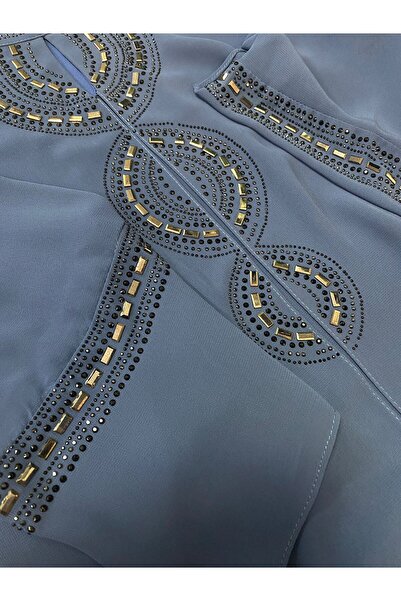 dml giyim Petrol Blue Chiffon Dress