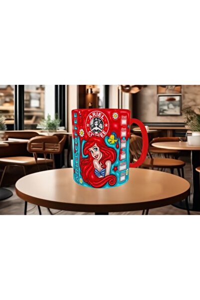 Mugs and love Deniz kızı ariel baskı hediyelik kaliteli porselen kupa