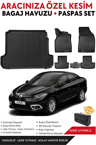 ko kaliteoto Renault Fluence 2010 Model Bagaj Havuzu+Paspas Full Takım+Hediyeli
