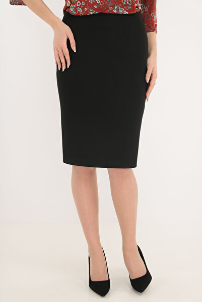 Vanessa Line RO Fusta negra conica din stofa