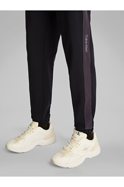 Calvin Klein Men Black Logo Tape Drawstring Waist Sweatpants