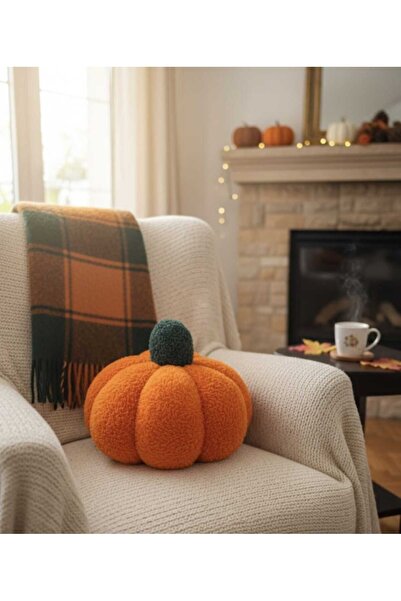 oiphome Şık Dekoratif Peluş trunçu Kabak Yastık - Örgü Doku Cadılar Bayramı S...