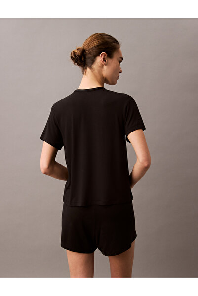 Calvin Klein Women Black Short Sleeve Ultra Soft Modal Relaxed Fit T-Shirt