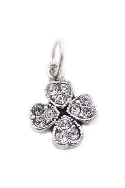 Flippy Μενταγιόν τριφύλλι από ασήμι 925 με πατιναρισμένες πέτρες