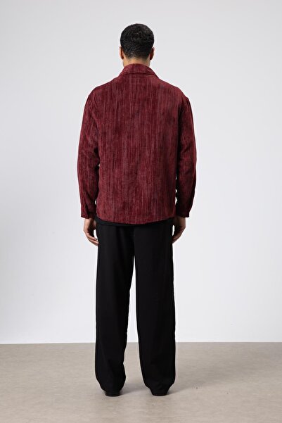 VAMOSCLO Oversize textured shirt burgundy