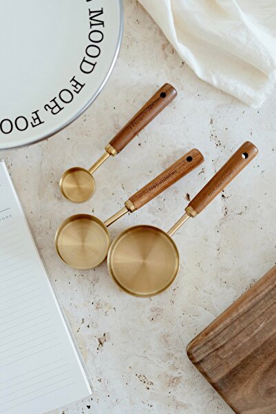 Reyo Home 3-Piece Wooden Handle Gold Steel Measuring Spoon Pinterest Spoon