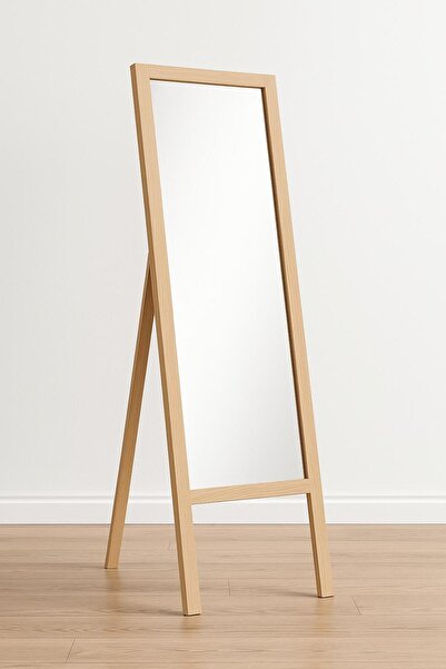 HFAY Naturel Ahşap Ayaklı Boy Aynası