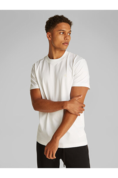 Calvin Klein Men Bright White Heavy Jersey Monogram T-Shirt