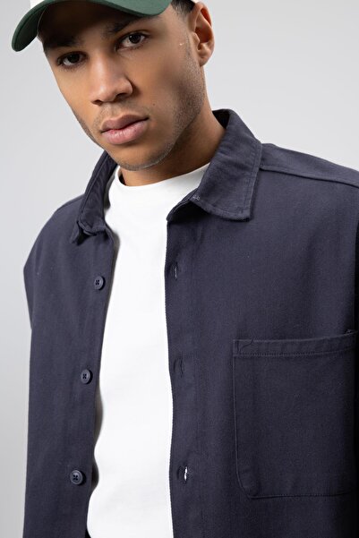 VAMOSCLO Oversize Gabardine Shirt Jacket Smoked