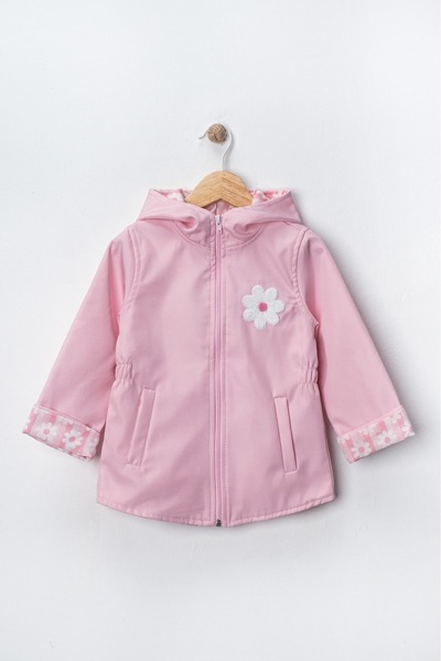 Seramis معطف واق من المطر للأطفال بغطاء للرأس – نمط زهور، مقاوم للماء، بسحاب،...