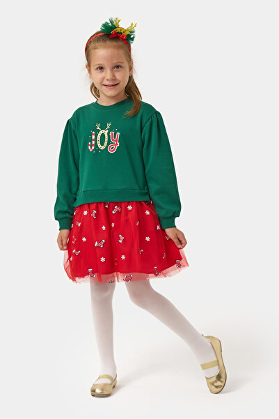 Minipodyum Φόρεμα για κορίτσια με θέμα την Πρωτοχρονιά με τούλι και δώρο κορώνας