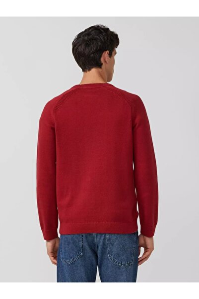 s.Oliver Men's knitted sweater, made of cotton with raglan sleeves, Red