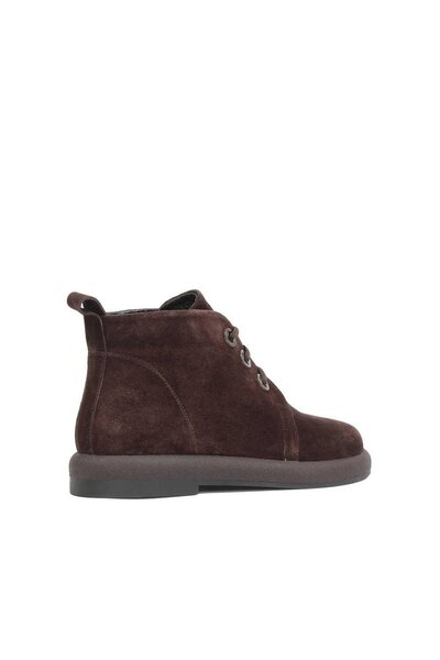 Celal Gültekin Kadın Kahverengi Bağcıklı Süet Deri Bot