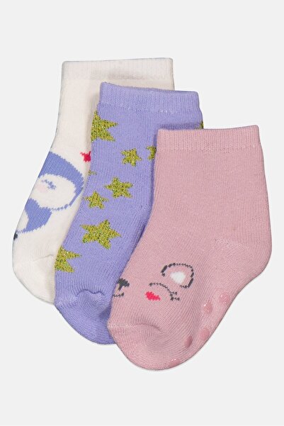 Cool Club Toddlers Girl 3 Pairs Printed Socks, Multicolor