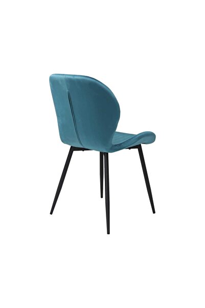 ARTA DOOR Set of 4 Opal Turquoise Chairs Metal Legs, Modern, Kitchen, Living Room, Bedrooms, Hallways, Textile