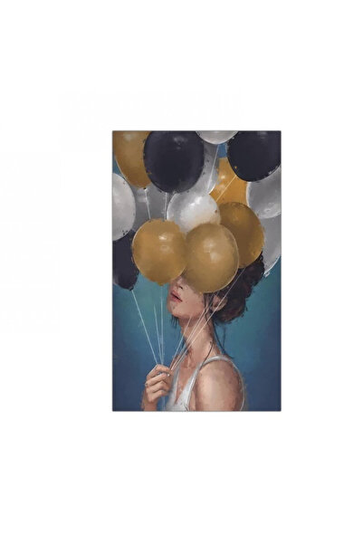 Generic لوحه جداريه مودرن رسمة إمرأة مع بالونات - 300962