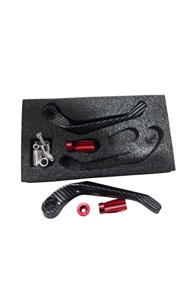 PeraPelis Motosiklet Karbon Manet Koruma Seti Kırmızı–Fren Debriyaj Koruyucu