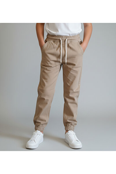 ovit Likralı Keten Jogger Erkek Çocuk Pantolonu