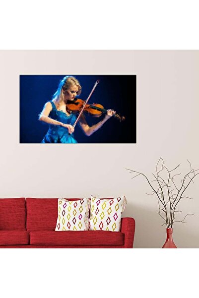 Generic لوحه جداريه مودرن رسمة إمرأه تعزف على الكمان - 24014