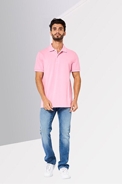 Tom Ford Men Regular Fit Solid Short Sleeve Polo Shirt, Pink