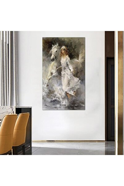 Generic لوحه جداريه مودرن رسمة إمرأة مع حصان - 24079