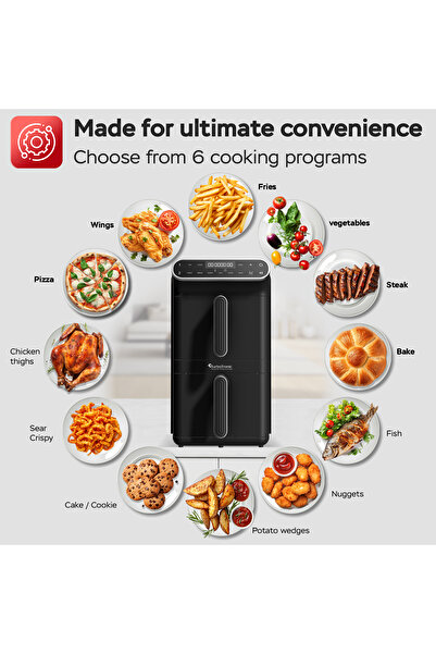 TurboTronic Friteuza profesionala cu aer cald TT-AF500D, 2460W, 11 litri