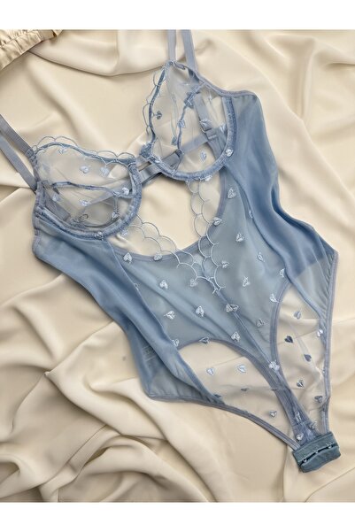ROZENİN LINGERIE Minik Kalpli Dekolteli Balenli Body