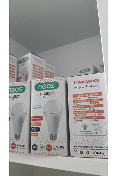 Neos ŞARJLI AMPÜL 7W BEYAZ