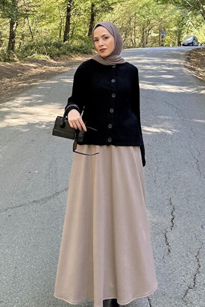 lamelif Crew Neck Short Cardigan Black