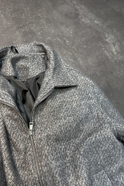 ROY501 Men's Cashmere Jacket Seasonal Cashmere Jacket with Double Zipper Detail