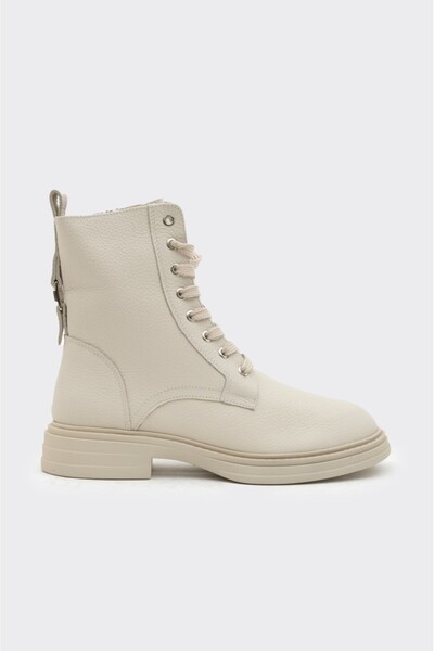 derinet Hakiki Deri Fermuarlı Kadın Bot