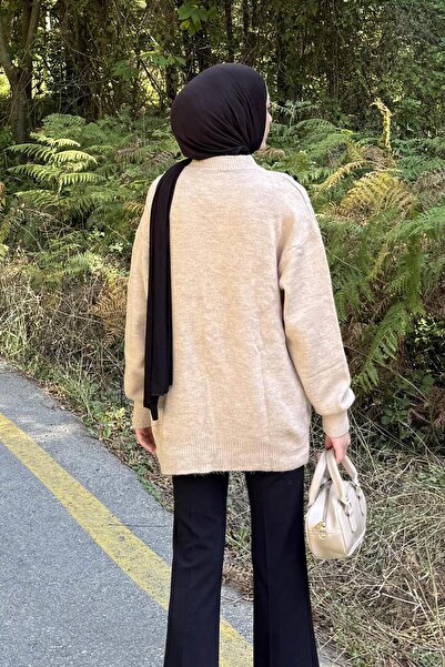 lamelif Πλεκτό πουλόβερ με κορδέλα Μπεζ