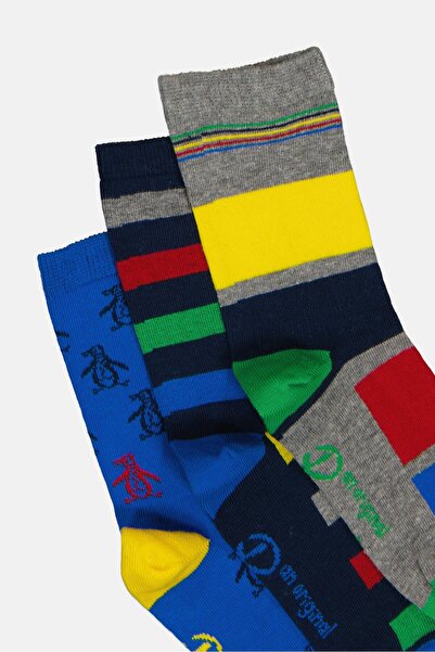 Original Penguin Kids Boy 5 Pairs Graphic Print Socks, Multicolor